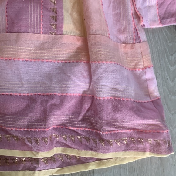 AMERICA & BEYOND NOAH STRIPE TUNIC DRESS Rainbow Stripe Cover UP size L shimmer - Picture 13 of 14